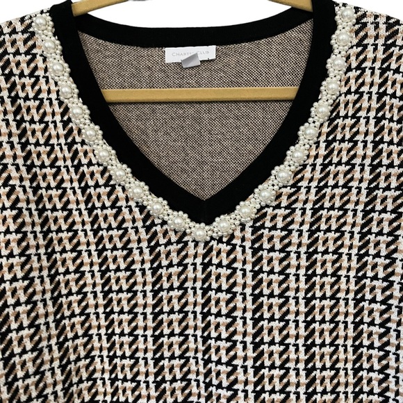 NWOT, Charter Club V-Neck Beaded Trim Sweater, Sz XXL - Picture 10 of 12